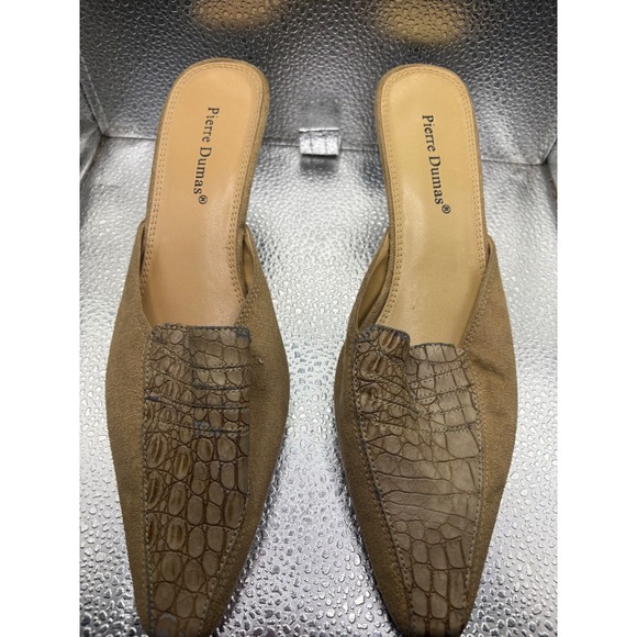 Pierre Dumas Shoes - Pierre Dumas Womens Tan Faux Suede Croc